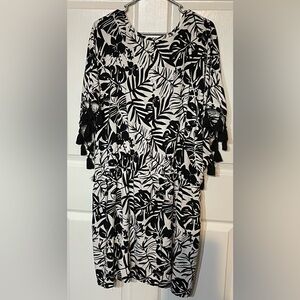 Lane Bryant Size 26/28 Woven Tassel-Trim Cover-Up